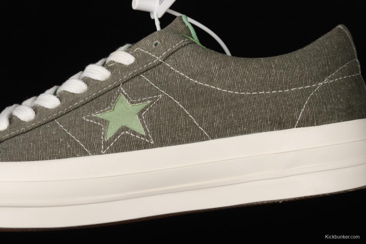 Converse One Star Sunbaked Converse washing one-star green low-top casual board shoes 164361C