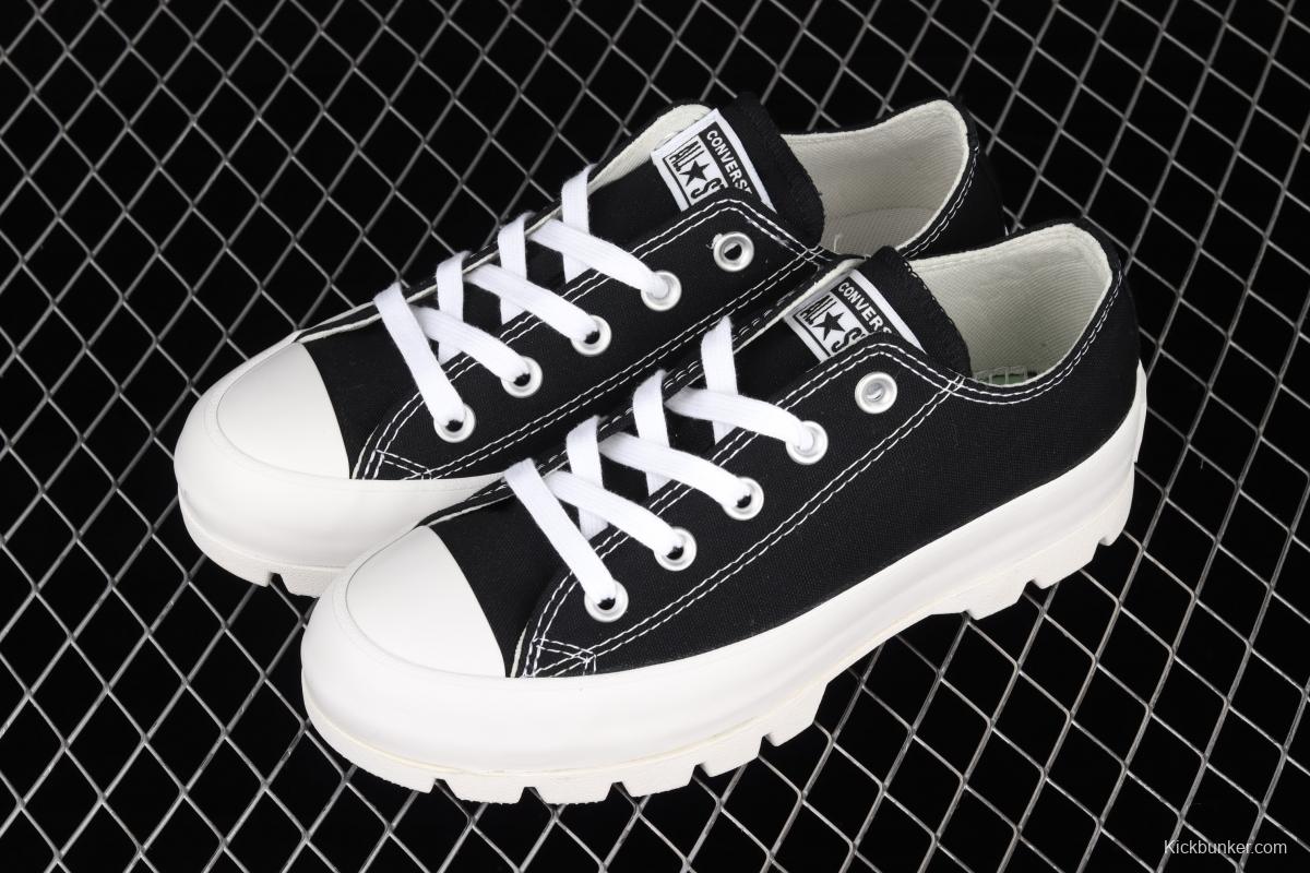 Converse Chuck Taylor All Star Lugged Move OX Converse black and white thick soled heightening shoes 567681C