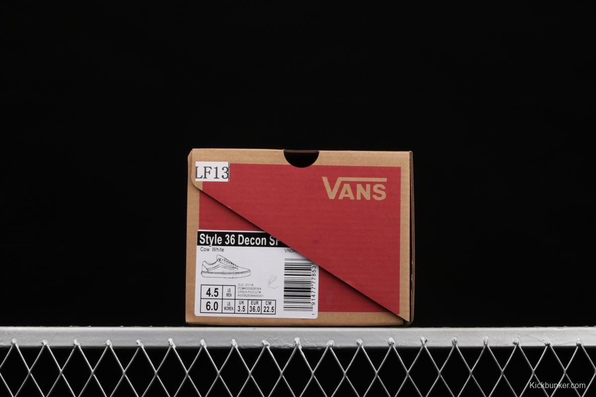 Vans Style 36 Decon SF black and white cow graffiti PEACEMINUSONE killer whale half-moon Baotou vulcanized skateboard shoes VN0A3DZ3OXS