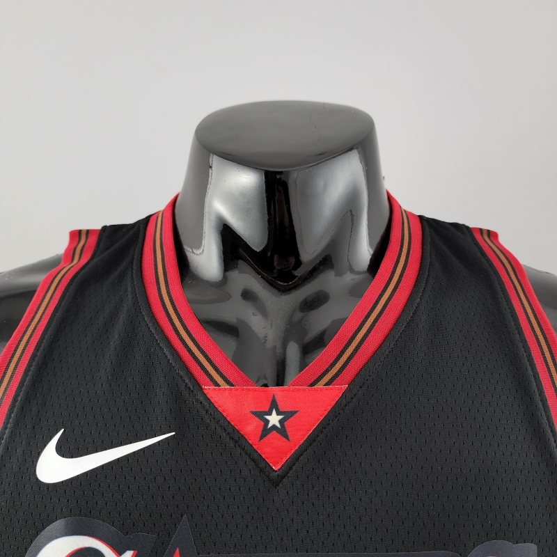 Retro Philadelphia 76ers Iverson #3 Big Meteor Black NBA Jersey 