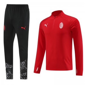 23/24 AC Milan Red Half Zipper Jacket+Pants