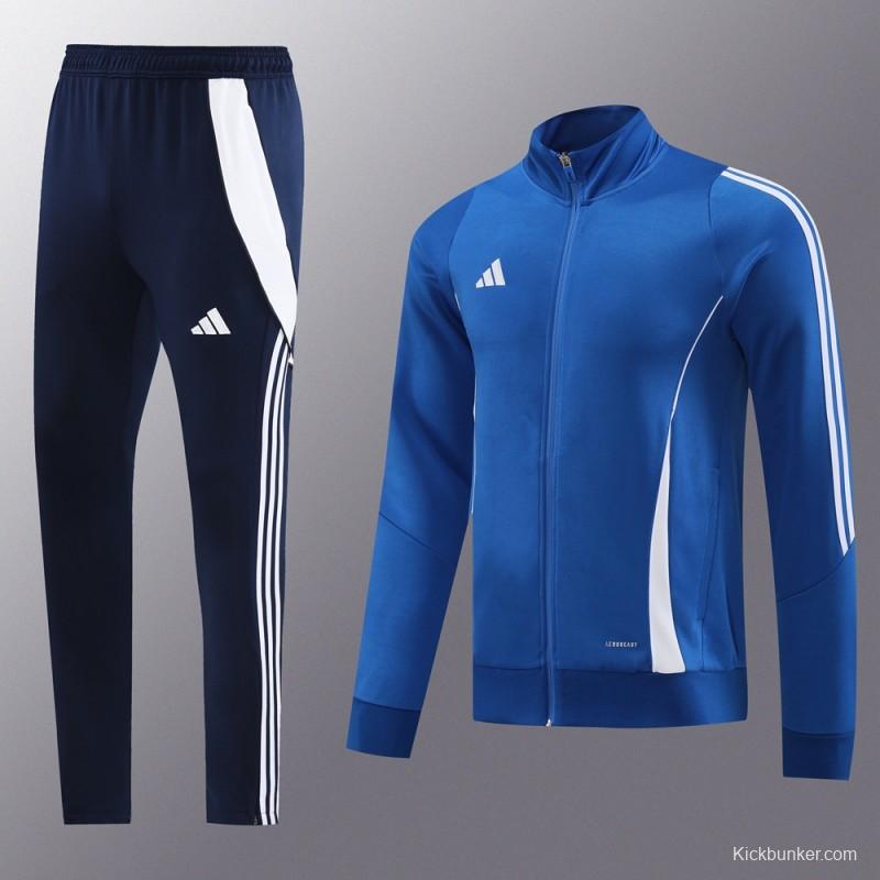 2024 Adidas Blue Half Zipper Jacket+Pants