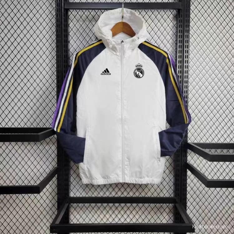 24/25 Real Madrid White Windbreaker