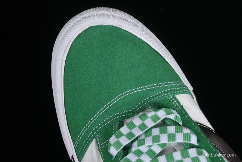 Vans Classics Knu Skool White Green Chunky Tongue Retro Sneakers - VN0009QCV0N