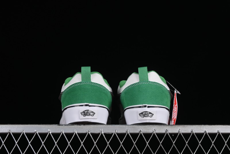 Vans Classics Knu Skool White Green Chunky Tongue Retro Sneakers - VN0009QCV0N