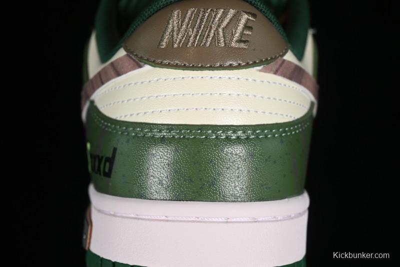 Nike Dunk Low Panda Prank Street Racing Lightyear Distressed SB Strap Low-Top Casual Sneakers - DD1391-300