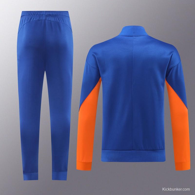 2024 Netherlands Blue Full Zipper Jacket +Long Pants