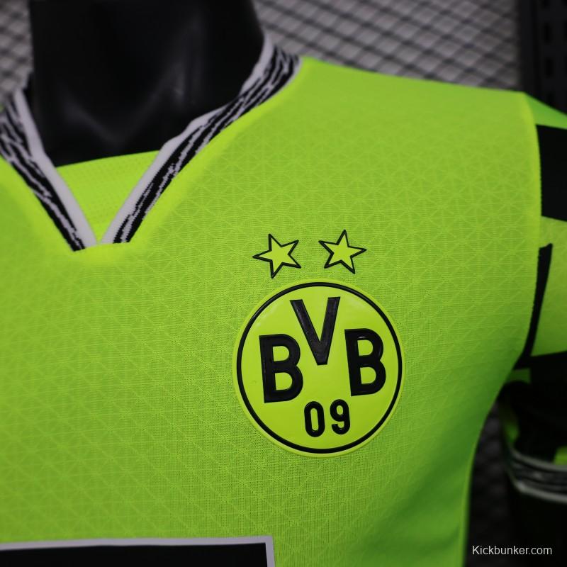 Player Version Borussia Dortmund 25/26 Neon Green Home Jersey with 1&1 Sponsor
