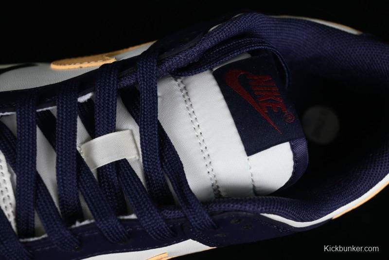 Nike Dunk Low Retro SB Skateboarding Shoes in Navy Blue with Purple Gold White Colorway - FV8106-181