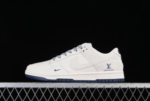 Nike SB Dunk Low LV Collaboration - Double Swoosh Blue Sole Anniversary High-End Custom Low-Top Casual Skate Shoes - XX2025-320