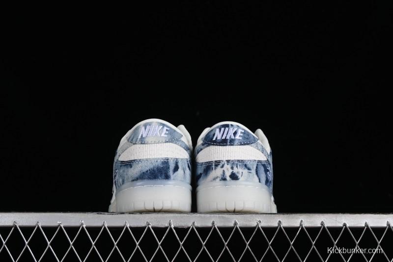 Nike SB Dunk Low Stussy Collaboration - Crystal Denim Anniversary Custom Low-Top Casual Skate Shoes - JH8039-937