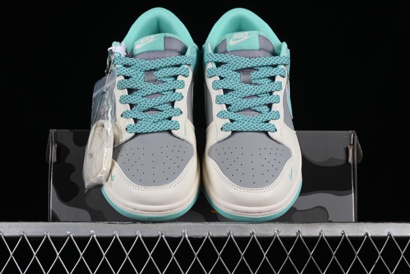 Nike SB Dunk Low BAPE Collaboration - Beige Grey Indigo Anniversary Custom Low-Top Casual Skate Shoes - BB8969-003
