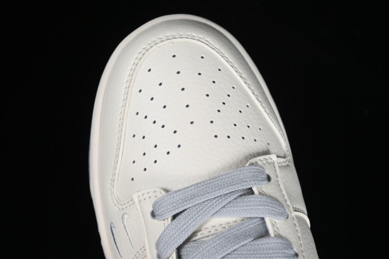 Stussy x Nike SB Dunk Low Retro Premium Sneakers in Off-White Light Grey Swoosh - DQ1098-377