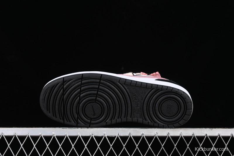 Nike Court Borough Low 2 Retro Casual Sneakers in Dark Pink and Black - BQ5448-115
