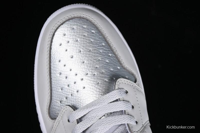 Nike Air Jordan 1 Low AJ1 Grey Silver Low-Top Casual Sneakers - CZ0790-002