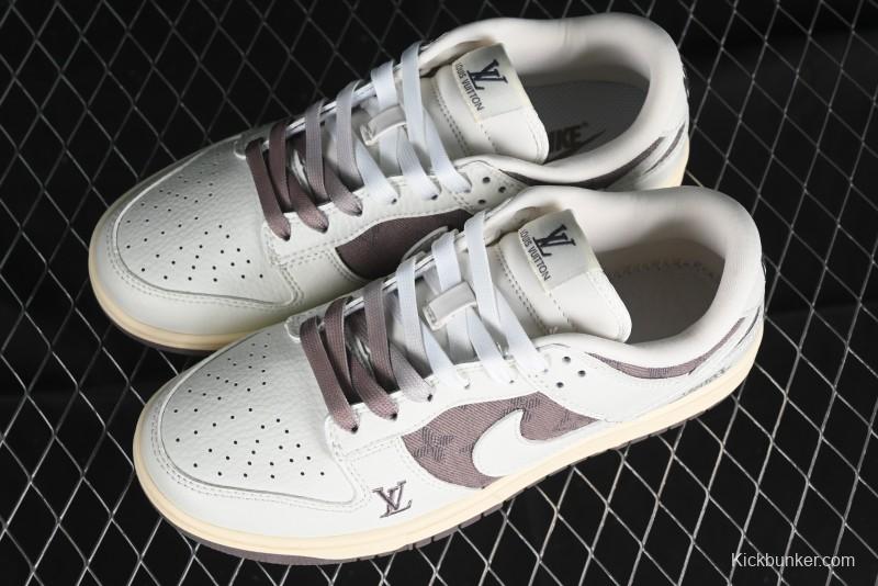 Nike SB Dunk Low LV Collaboration - Denim Patchwork Anniversary High-End Custom Low-Top Casual Sneakers - JH8310-956