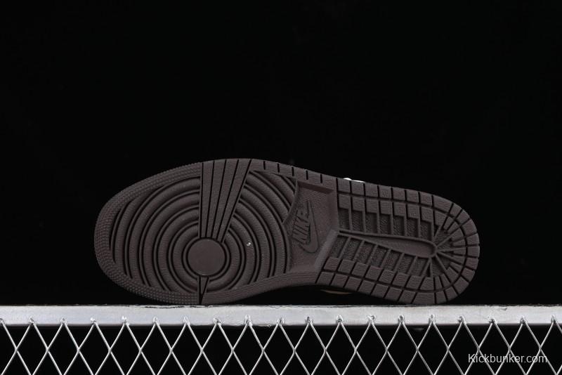 Nike Air Jordan 1 Low LV Collaboration Sneakers - Classic Monogram Swoosh in Off-White - WG8850-004