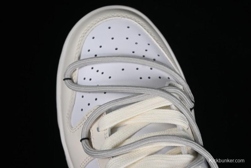 Nike Dunk Low Next Nature SB Lace-Up Low-Top Casual Sneakers in Cream Dark Brown - DD1873-103