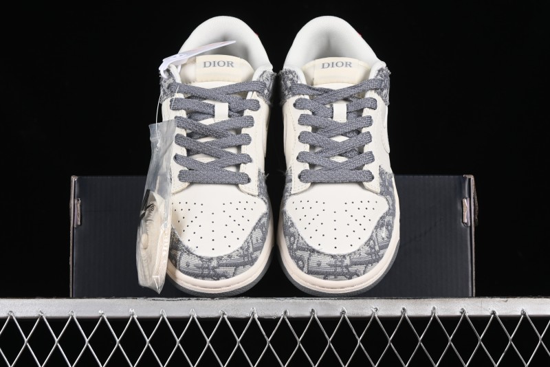Nike SB Dunk Low Dior Collaboration - Suede Gray Anniversary High-End Custom Low-Top Casual Skate Shoes - XY1688-004