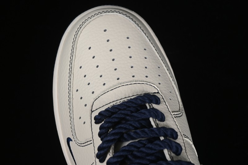 Nike Undefeated x Air Force 1 Low Casual Sneakers in Dark Blue Hemp with Reflective Details - UT2023-205