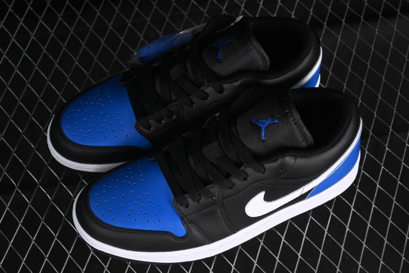Nike Air Jordan 1 Low Retro Basketball Shoes in Black/Blue - 553558-042