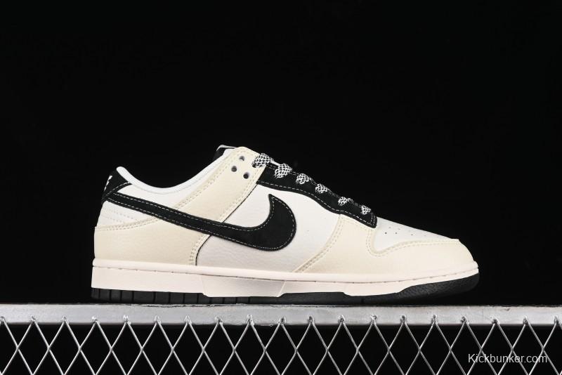 Nike SB Dunk Low Lightning Collaboration - Off White Black Double Swoosh Anniversary Custom Low-Top Casual Skate Shoes - XY1688-007