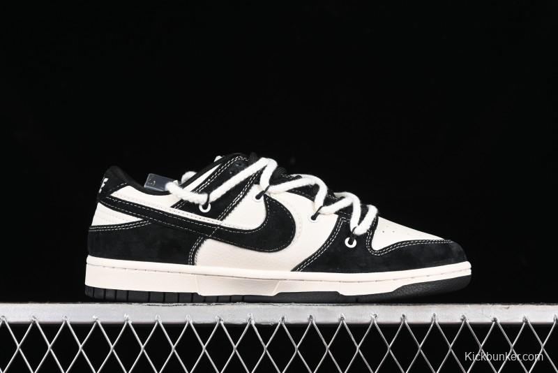 Nike SB Dunk Low BAPE Collaboration Strap Black Hook Anniversary Custom Low-Top Casual Sneakers - SJ2068-269