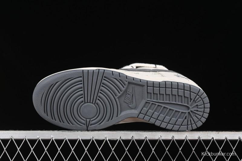 Nike SB Dunk Low Stussy Anniversary Edition Custom Low-Top Casual Sneakers - SJ2068-280