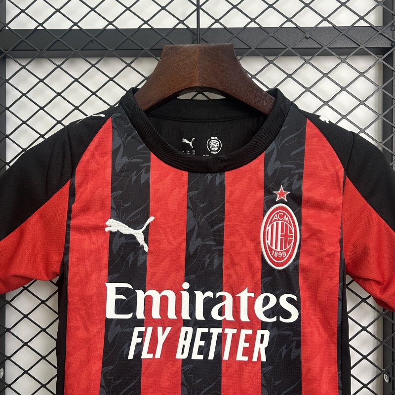 25/26 Kids AC Milan Home Size 16-28 Jersey