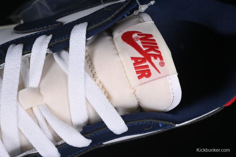 Nike Air Jordan 1 Low OG "Howard University" Casual Sneakers with Blue Toe and Red Heel - HQ2993-100