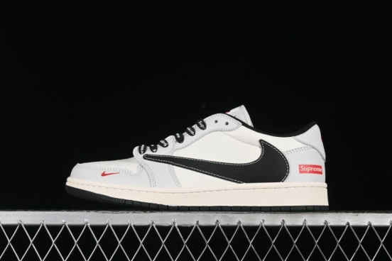 Nike Travis Scott x Fragment Design x Air Jordan 1 Low OG SP AJ1 Supreme Collaboration - Mist Blue Low-top Casual Sneakers - SJ2068-119