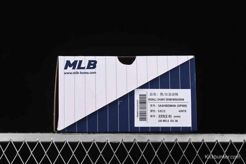 New York Yankees MLB Bigball Chunky Denim Monogram Platform Sneakers - 3ASHBDM4N43NYS