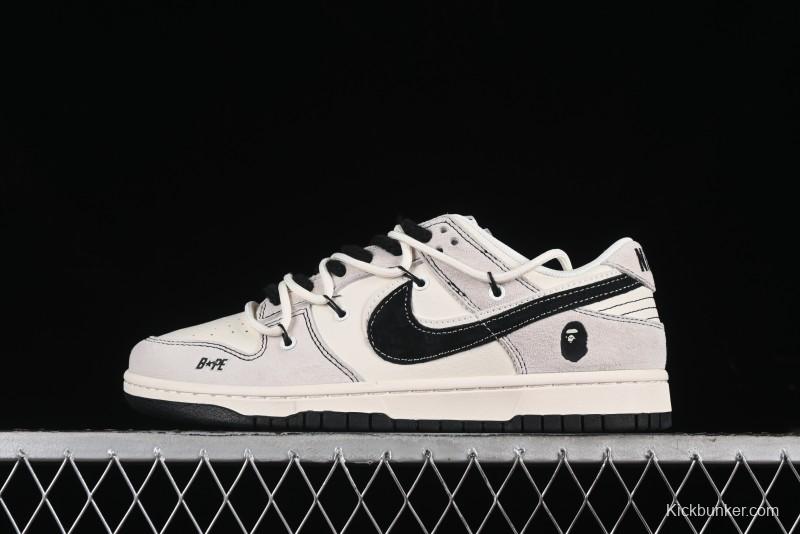 Nike SB Dunk Low BAPE Collaboration - Strap Black Hook Anniversary High-End Custom Low-Top Casual Skate Shoes SJ2068-299