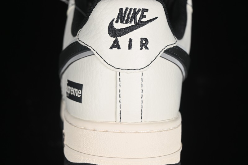 Nike Air Force 1 '07 Low Supreme Collaboration - Beige Grey Pigskin Low-Top Casual Sneakers - XZ6188-018