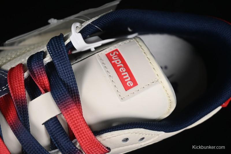 Nike Travis Scott x Fragment Design x Air Jordan 1 Low OG SP AJ1 Supreme Collaboration - Deep Blue Red Culture Casual Sneakers - XY2688-122