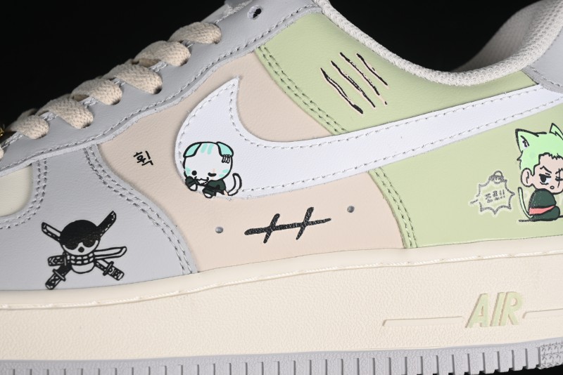 Nike Air Force 1'07 Low "Three Blade Flow" One Piece Series - Zoro's Santoryu Casual Sneakers - CJ0304-510