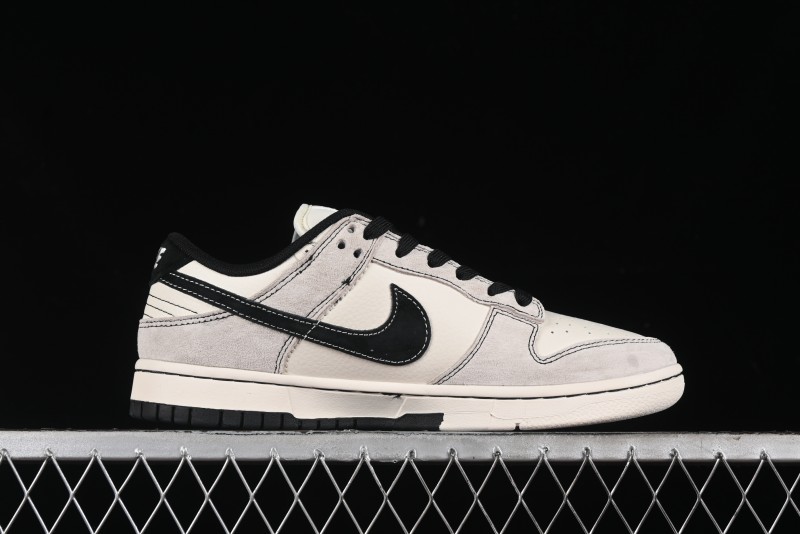 Nike SB Dunk Low SUP Collaboration - Gray White Black Swoosh Anniversary High-End Custom Low-Top Casual Skate Shoes - MM1089-019
