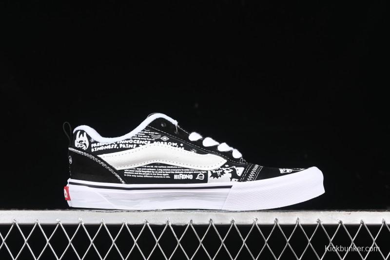 Vans HIRONO x Vans Knu Skool Bubble Mart Xiao Ye Graffiti Low-Top Casual Skate Shoes - VN0009QWFGI