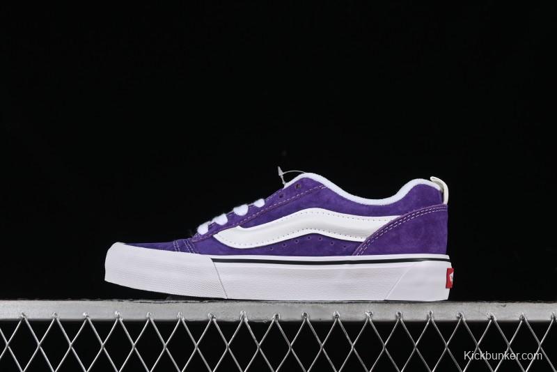Vans Classics Knu Skool Full-Grain Leather Retro Sneakers with Chunky Silhouette - VN000CS0DRV