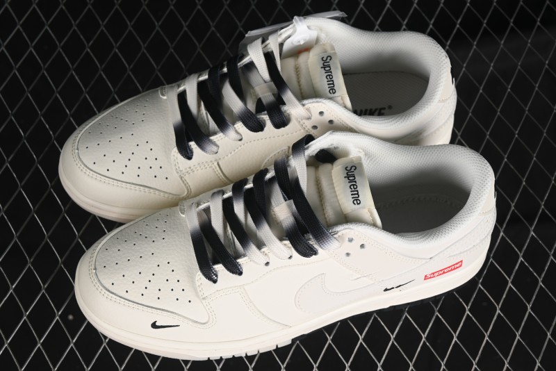 Nike SB Dunk Low Supreme Collaboration - Double Swoosh Dual Color Anniversary High-End Custom Low-Top Casual Skate Shoes - BB8675-112