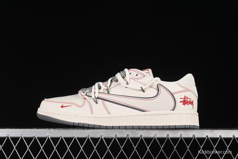 Nike Travis Scott x Fragment Design x Air Jordan 1 Low OG SP AJ1 Sneakers - SJ0086-136