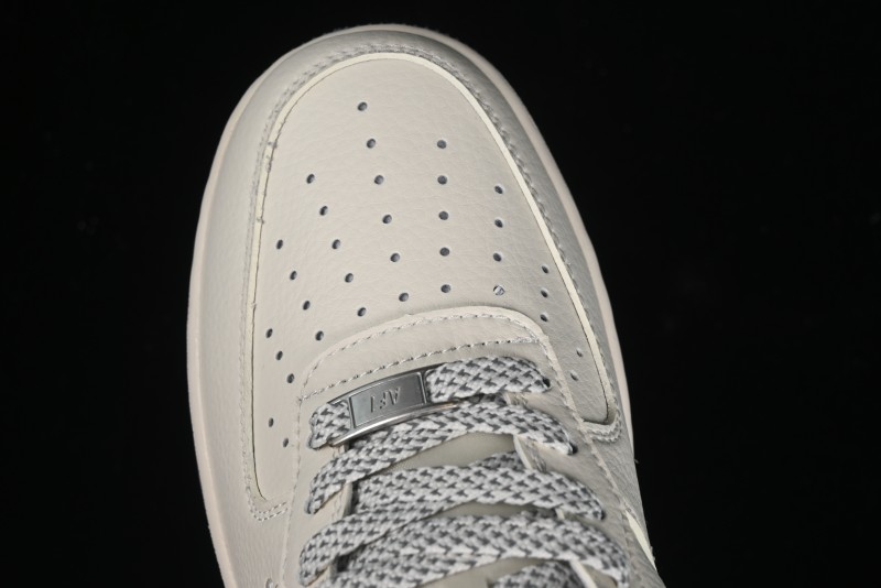 Nike Air Force 1 '07 Low Stussy Collaboration - Light Grey Double Swoosh Casual Sneakers - XZ6188-012