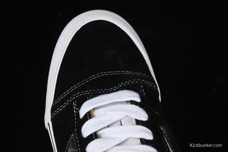 Vans Knu Skool Low-Top Retro Casual Vulcanized Slip-On Sneakers in Black White Yellow - VN000D6C6RJ