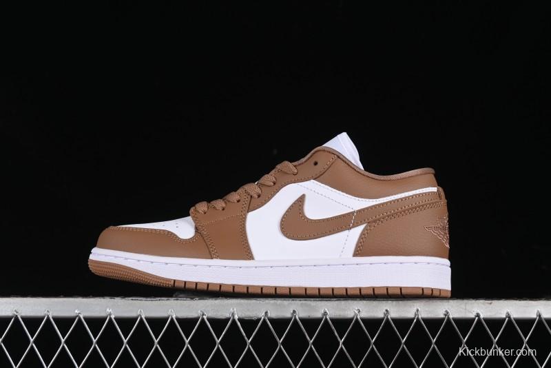 Nike Air Jordan 1 Low AJ1 White Tan Low Top Casual Sneakers - DC0774-202