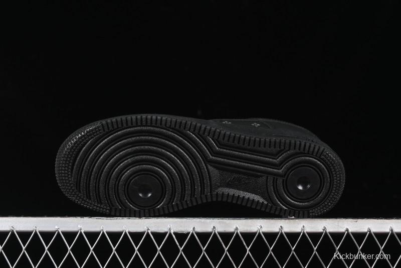 Nike Air Force 1 '07 Low LV Custom All Black Casual Sneakers - 315122-101