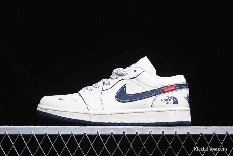 Nike Air Jordan 1 Low Supreme x The North Face Retro Basketball Shoes - XX3318-188
