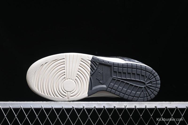 Nike SB Dunk Low Stussy Collaboration Patch Grey Black Black Swoosh Anniversary Custom Low-Top Casual Skate Shoes - MM1089-026