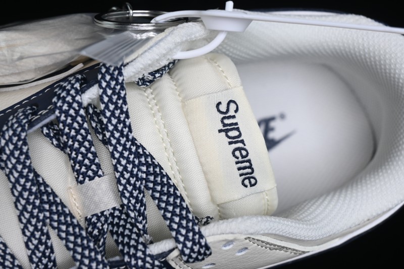 Nike SB Dunk Low Stone Island x Supreme Collaboration - Navy Blue & Off-White Anniversary High-End Custom Low-Top Casual Sneakers - BB9866-007