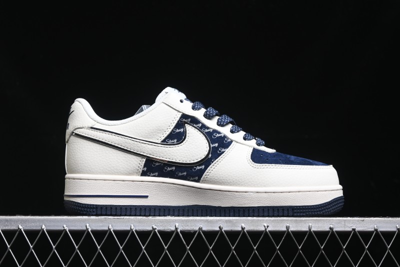 Nike Air Force 1 '07 Low Stussy Collaboration - White Black Sneakers - XZ6188-728