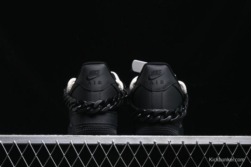 Nike Air Force 1 '07 Low Black Deconstructed Utility Casual Sneakers - CW2288-763